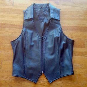 Wilson Leather Vest Sz M Fitted Zip Front NWOT